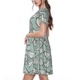 thumbnail image 2 of Lsque Hand Drawn Chickens Print Women's Casual Dress T-Shirt Summer Short Sleeve Scoop Neck Swing Dresses, 2 of 6