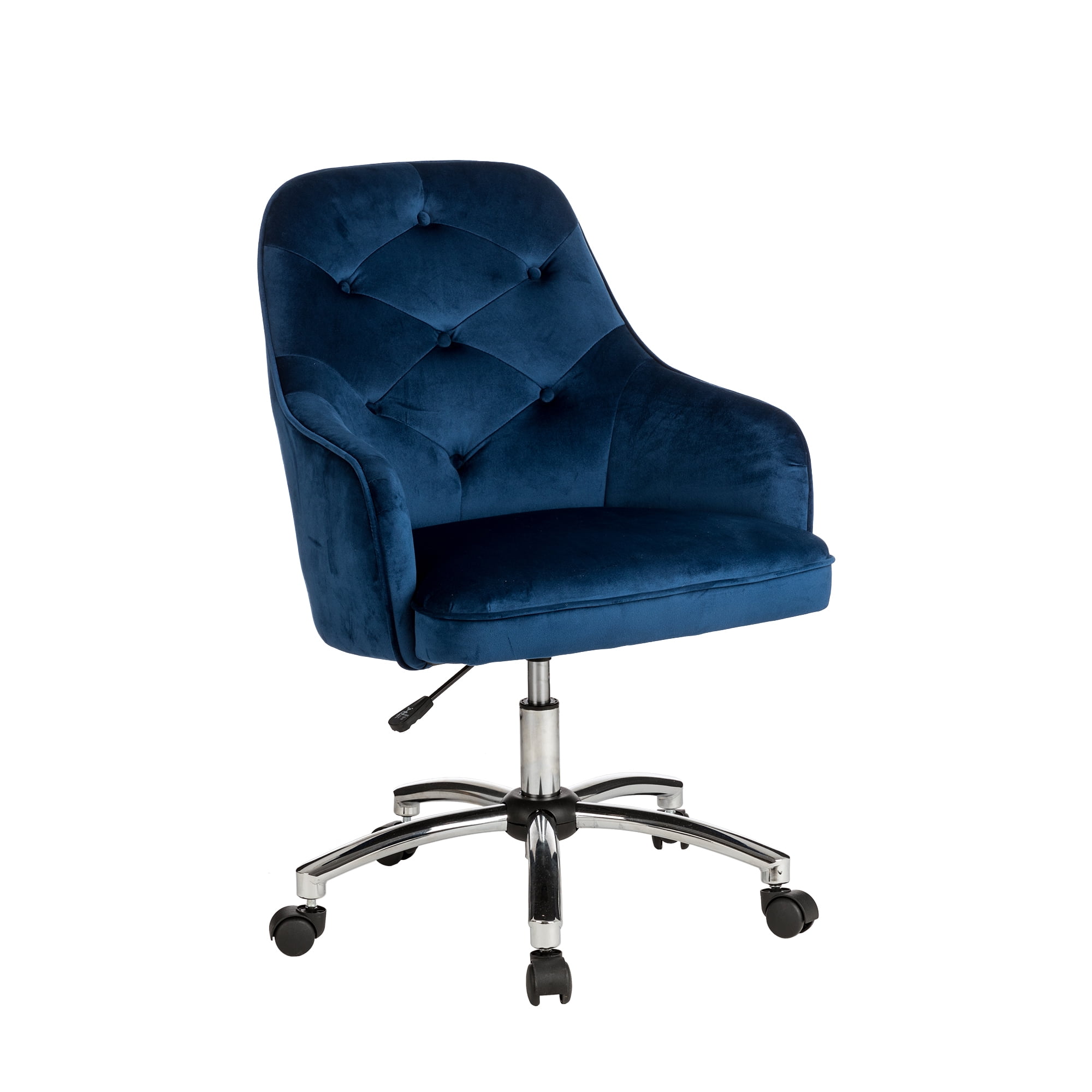 Glitzhome MidBack Adjustable Swivwl Office Desk Chair with Velvet Upholstery Seat Gas Lift