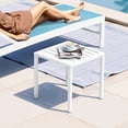 thumbnail image 5 of Crestlive Products 2-Pack 15.7" x 15.7" Outdoor Side Table, All-Weather Aluminum Square Patio End Table, White, 5 of 9