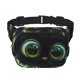 thumbnail image 1 of Fotbe Cute Big-Eyed Black Cat Cangurera Cuadrada con Estampado de Doble Capa, Bolsa de Cintura Ajustable Mini para Hombres y Mujeres, 1 of 9