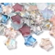 thumbnail image 1 of 100 dijes de estrella de cristal transparente, liso y esmerilado, colores surtidos. Medidas: 12,5 x 13 x 5 mm. Orificio: 1 mm., 1 of 4