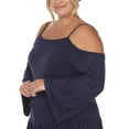 thumbnail image 5 of White Mark Women's Plus Size Cold Shoulder Ruffle Sleeve Top, 5 of 5