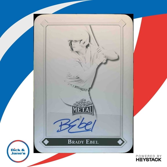 Brady Ebel Metal Leaf 92 LGR Printing Plates Black Autographed Card #LGR-BE1