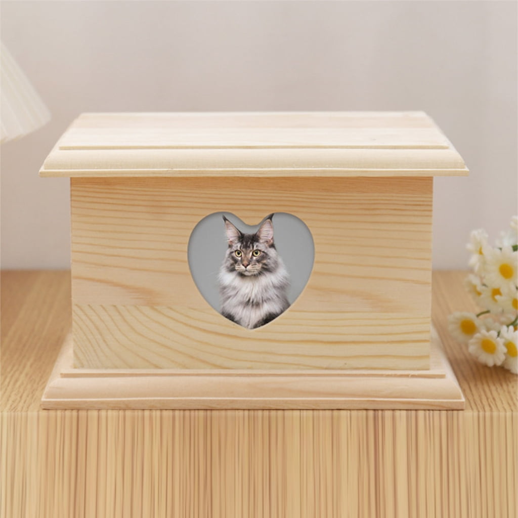 lanema Pet Cremation Urn for Dog Cats Ashes Wooden Dog Memorial Urn Keepsakes Ashes Box