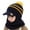Black, variant on CAICJ98 Kids Knitted Hat 2 in 1 Winter Warm Knitted Hat Hooded Scarf for Toddler Boys Girls Cotton Visor Beanie Cap 1-8 Years,Yellow