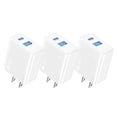 thumbnail image 1 of 1 Hora 3 Paquete Cargador Tipo C con 2 Puertos Carga Rápida, Cubo Cargador USB C PD 20W + USB A para, 1 of 7