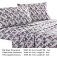 thumbnail image 5 of Veria 4 Piece Queen Bedsheet Set with Rose Print The Urban Port, White and Pink- Saltoro Sherpi, 5 of 5