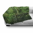 thumbnail image 3 of Green Soft Flannel Fleece Throw Blanket, Forest Moss Leaves Nature Themed Isolated Jungle Image Photo Print, Cozy Plush for Indoor and Outdoor Use, 50" x 60", Forest Green Dark Brown, by Ambesonne, 3 of 6