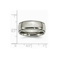 thumbnail image 6 of Solid Titanium Grooved and Beaded Edge 8mm Men's Plain Classic Wedding Band Ring Size 11, 6 of 7
