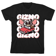 Gremlins Gizmo In A Red Car Toddler Boy's Black Graphic Tee-3T