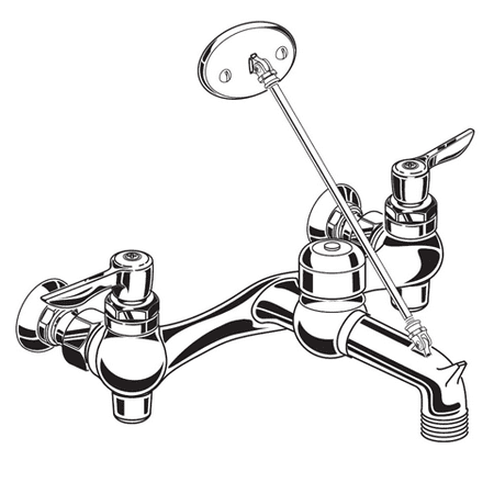 American Standard Service Sink Faucet - American Standard Wall Mount Service Sink Faucet with Top Brace in Chrome