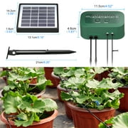 PChero Solar Automatic Drip Irrigation Kit, Solar Powered Auto Watering System with 12 Timer Modes for Indoor Balcony Outdoor Garden Greenhouse, Supported 15 Pots Plants
