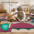 thumbnail image 1 of ODIKA 4'x6' Multicolor Geometric Abstract Artwork Washable Area Rug Contemporary Visual Symphony in Bold Patterns for Dorm Room, Small Living Stain Resistant Low Profile, Easy Care, 1 of 4