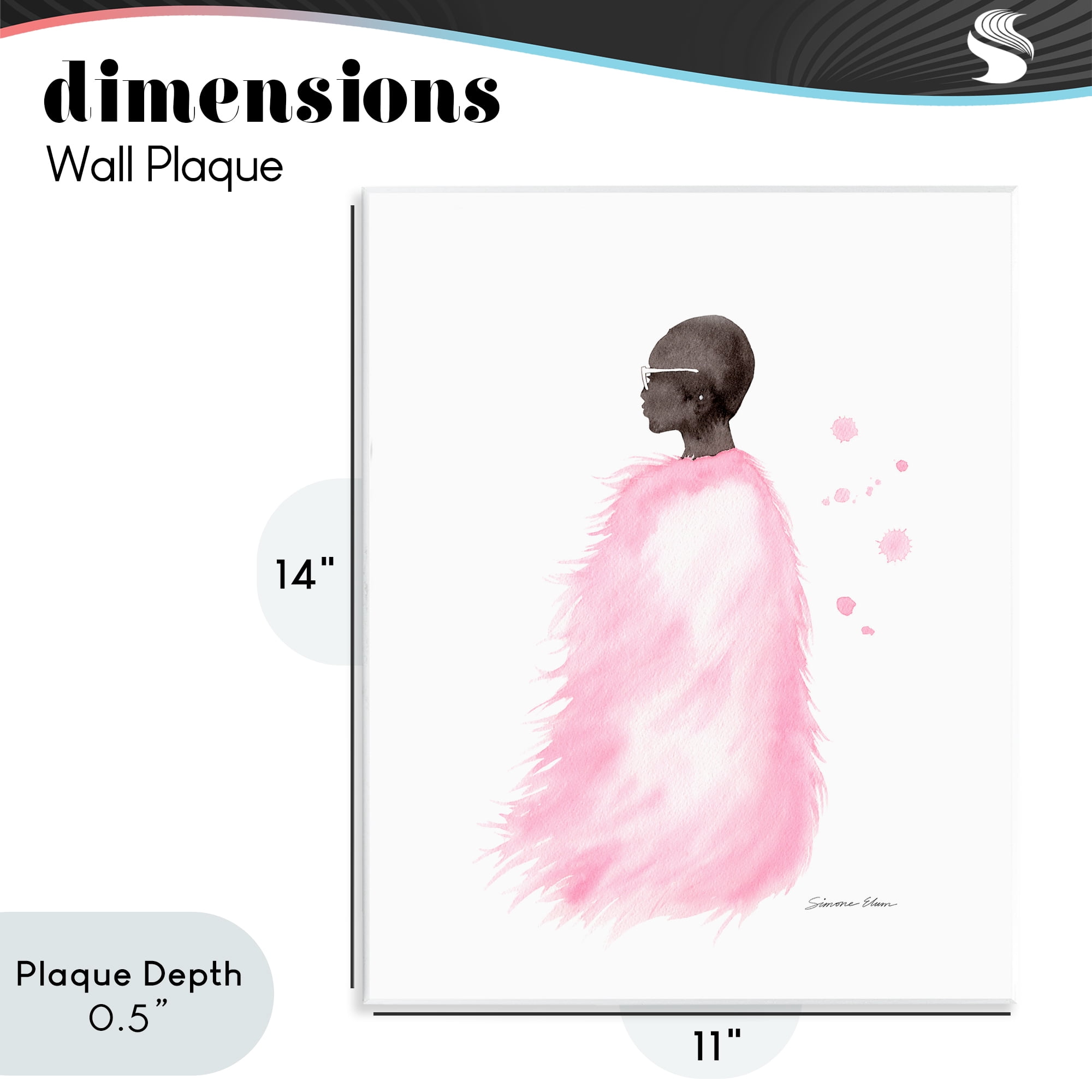 Stupell Industries Pink Fur Coat Portrait Wall Plaque Art, design by Simone Elum