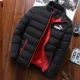 thumbnail image 2 of Parka cálida de estilo europeo para hombre, chaqueta informal de moda para invierno, chaqueta rellena de algodón a prueba de viento con cuello levantado sólido, 2024, 2 of 5