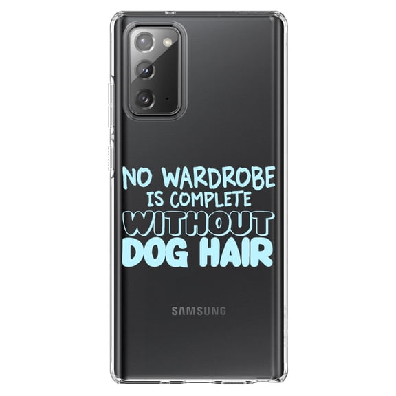 DistinctInk Clear Shockproof Hybrid Case for Galaxy Note 20 ULTRA (6.9" Screen) - TPU Bumper Acrylic Back Tempered Glass Screen Protector - No Wardrobe is Complete Without Dog Hair