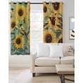 thumbnail image 2 of Yellow Sunflowers Birds Blackout Curtains for Bedroom Living Room Darkening Curtains 63 Inches Long Spring Floral Country Pastoral Window Curtain 2 Panels Set Window Treatment Grommet Drapes 52"x63", 2 of 9