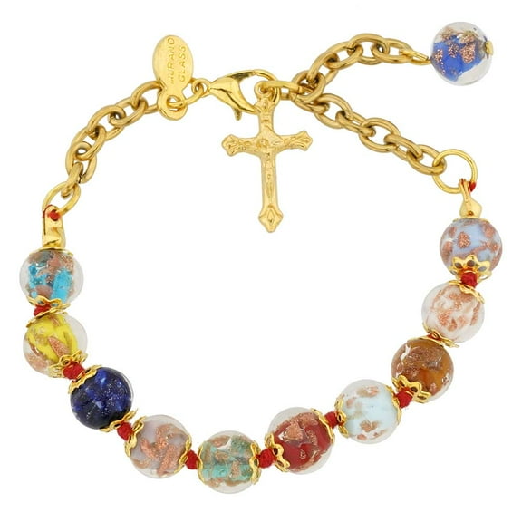 GlassOfVenice Murano Glass Sommerso Rosary Bracelet - Multicolor
