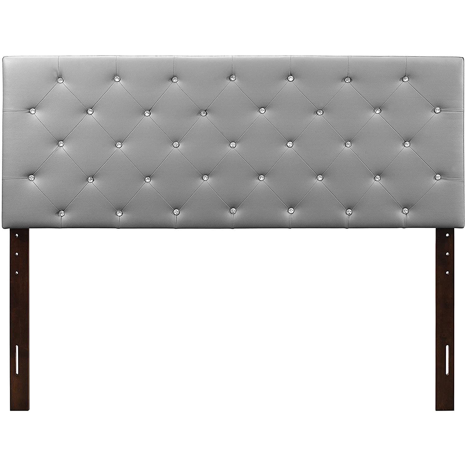 Glory Furniture Super Nova Faux Leather Upholstered Full Headboard in Light Gray