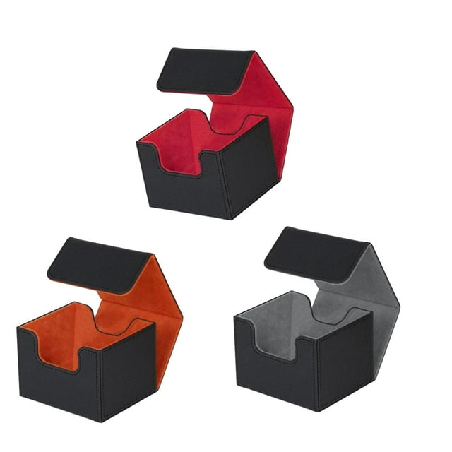 Caja de almacenamiento Zulema 3 uds contenedor de tarjetas coleccionables naranja rojo gris Estuche de baraja de cartas