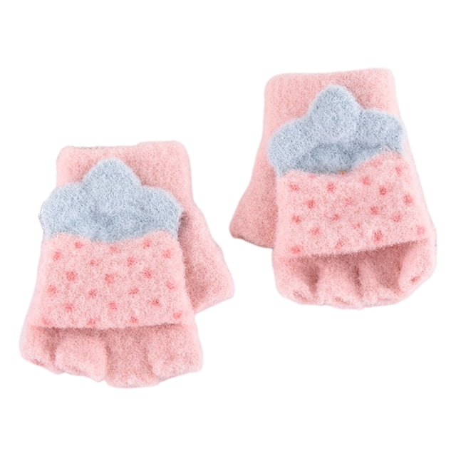 Splozh Gants de Ski pour Enfants Mittens pour Filles Garçons Gants d'Hiver Tout-Petits Enfants Garçons Filles Doux Chauds Gants en Laine Enfants Gants Thermiques en Tricot Rouges,2-6 Ans