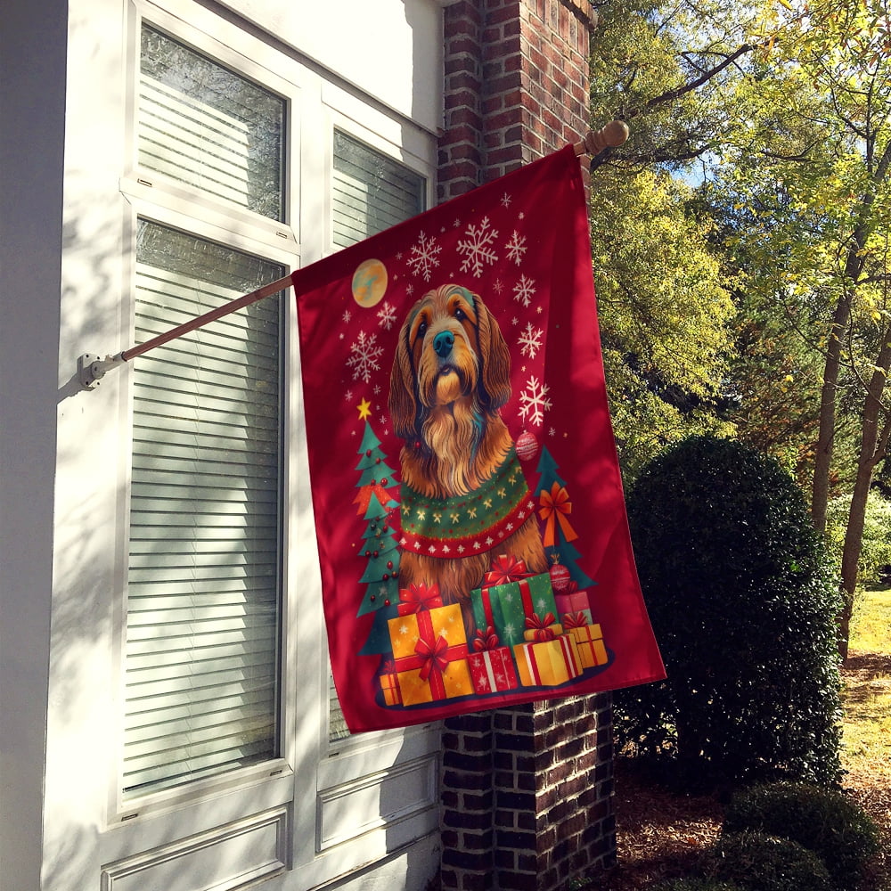 Otterhound Holiday Christmas House Flag 28 in x 40 in