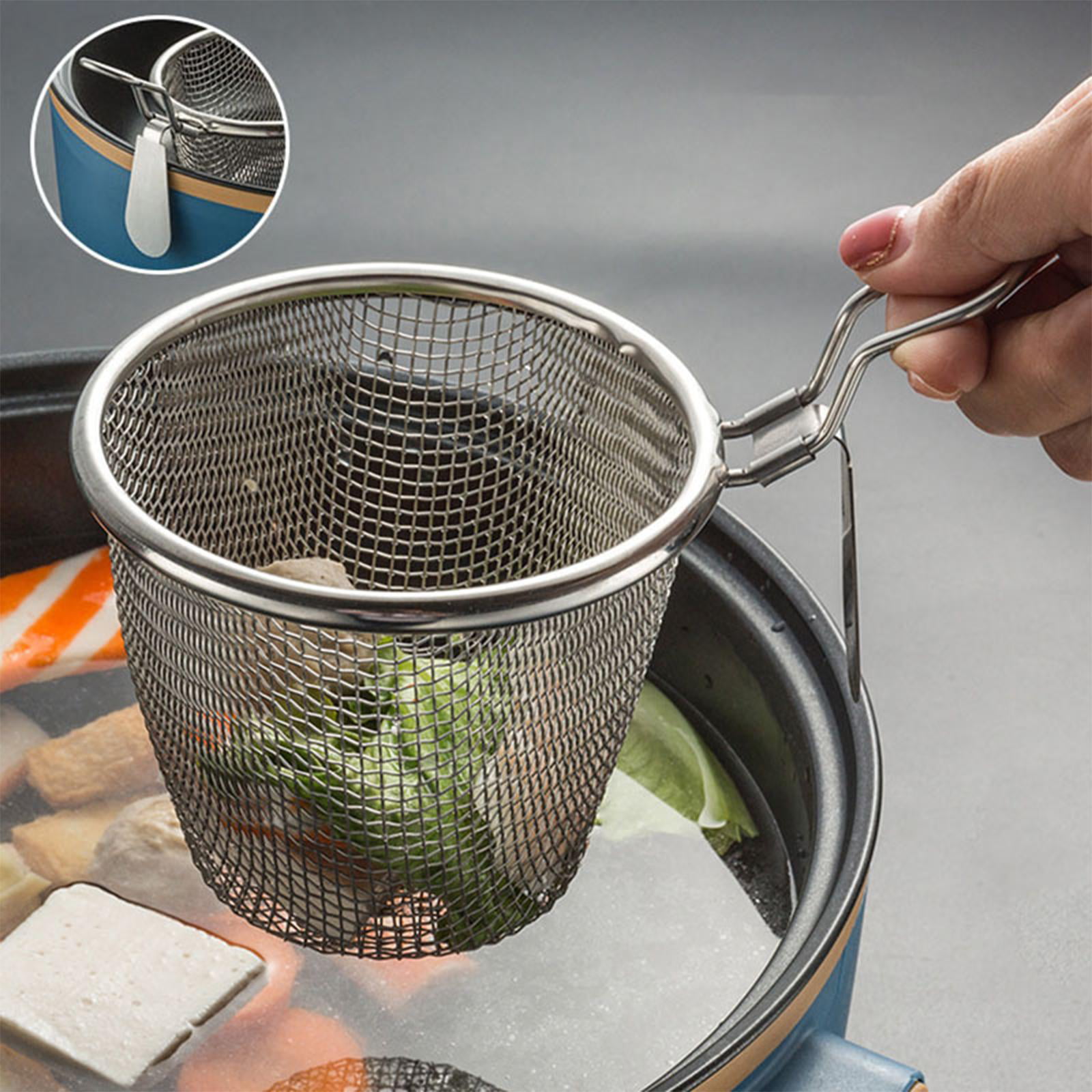 mesh pasta basket 2x Hot Pot Side Colander Hot- Pot Separation Sieve