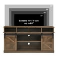 thumbnail image 4 of AENKYO 58" Farmhouse TV Stand with Sliding Barn Doors, Adjustable Shelves for TVs up to 65", Natural Brown, 4 of 10