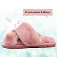 thumbnail image 4 of Drecage Kids Fluffy Slippers for Girls Open Toe Warm Fuzzy Slippers Bedroom House Shoes, 4 of 7