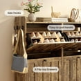 thumbnail image 3 of Aiho Shoe Storage Cabinet with 4 Flip Drawers and with Open Storage, MDF Wood Narrow Shoe Cabinet, For Foyer, Hallway, Porch, Living Room, Balcony, Bedroom-Retro, 3 of 11