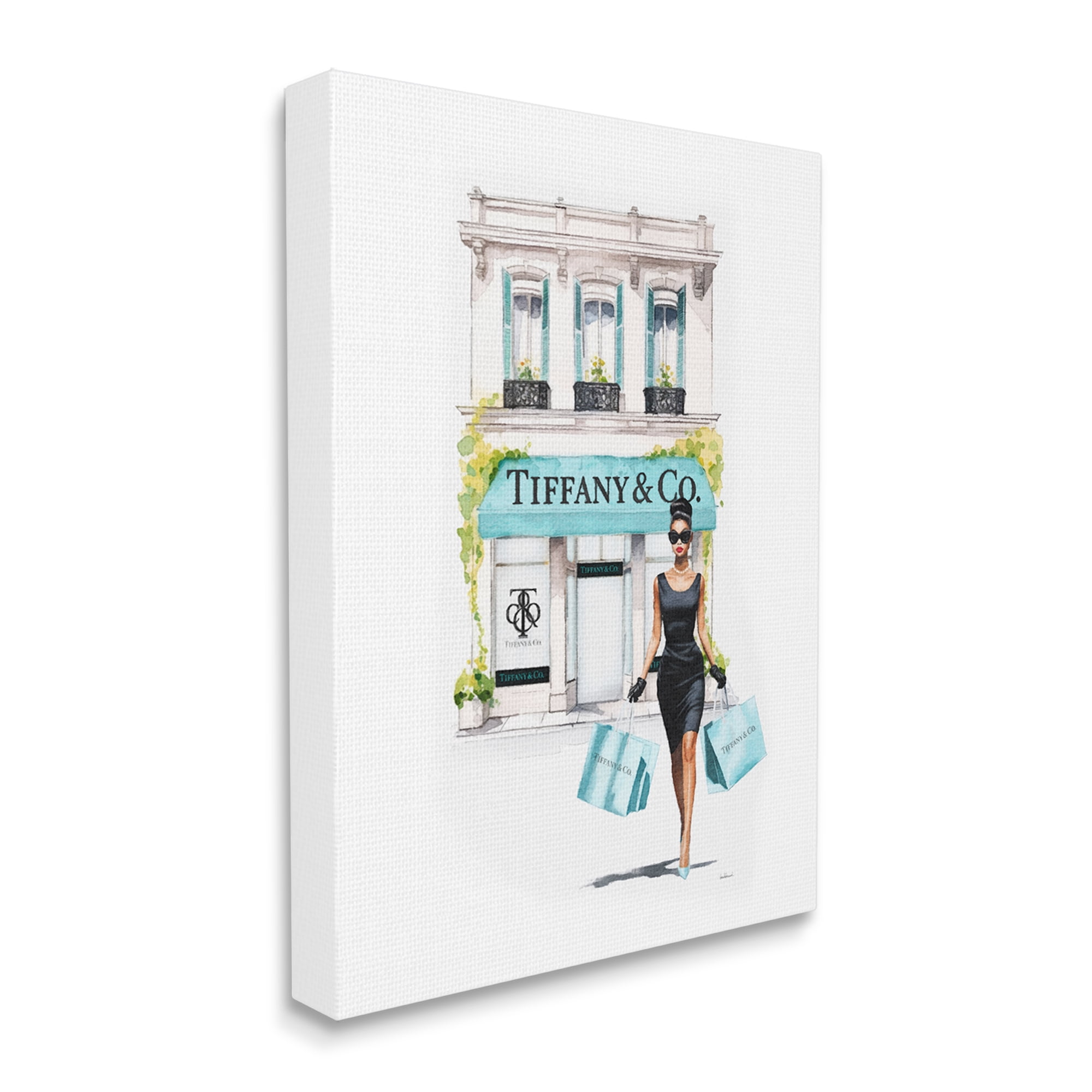 Stupell Industries Fashion Storefront Shopping Town & City Painting Gallery Wrapped Canvas Art Print Wall Art, 30 x 40