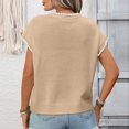 thumbnail image 4 of Women's Ribbed Sweater Crew Neck Short Sleeve Loose Fit Knit Pullover Tops 2026 Spring Summer Trendy Casual Clothes, 4 of 7