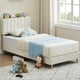 thumbnail image 1 of Qinaqin Upholstered Twin Cama Frames con a Bookcase cm de Alturaeadboard Velvet Platform Resistente Steel Support Legs Easy Assembly y Noise Free Profundidadsign en Beige, 1 of 7