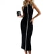 thumbnail image 3 of Vestido Camisero Sin Mangas para Mujer, Maxivestido de Verano con Costuras en Contraste de Punto. Negro M, 3 of 9