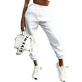 thumbnail image 1 of Women?s Solid Color Plush Long Pants, Elastic Waist Jogger Pants, 1 of 9