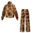 thumbnail image 5 of Xoenoiee Giraffe Print 2 Piece Sets for Women 2026 Fall Outfits Sweatsuit Loose Fit Sweatshirt Wide Leg Sweatpants Matching Set Tracksuit, XL, 5 of 7