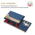 thumbnail image 3 of Allytechgroup Case for Samsung Galaxy S24 Ultra, 2-in-1 Detachable Card Holder Magnetic RFID Blocking Wallet [Compatible with MagSafe] Stand PU Leather Cover with Credit Card Slots/Cash Slot, Darkblue, 3 of 13