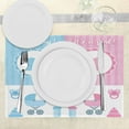 thumbnail image 3 of Ambesonne Animal Place Mats Set of 4, Girl Boy, Standard Size, Pale Pink Blue, 3 of 6
