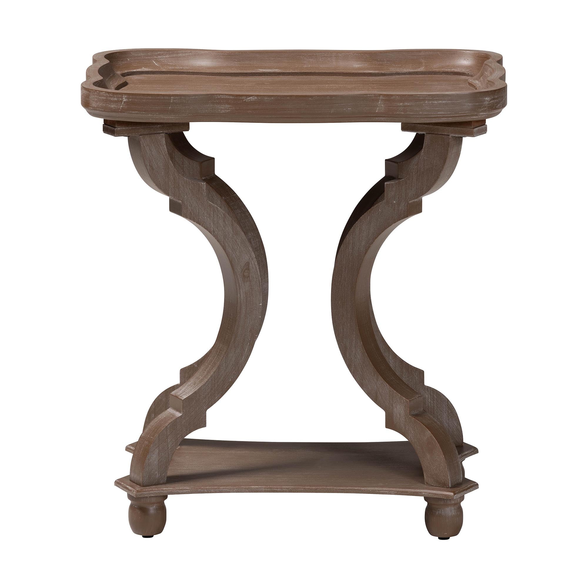 Baxton Studio Yannick French Country End Table, Antique Brown