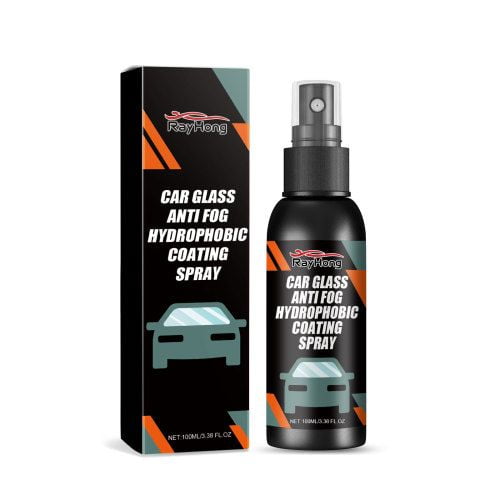 Rayhong Spray Limpiador de Parabrisas y Espejos Retrovisores, Repelente de Agua Hidrofóbico y Antiniebla para Cristales de Auto, Limpieza de Manchas, 100ml