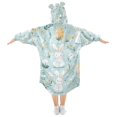 thumbnail image 2 of FORMRS Wearable Blanket Hoodie with Sleeves for Kids Cozy Flannel Sweatshirt, Floral Easter, 2 of 7
