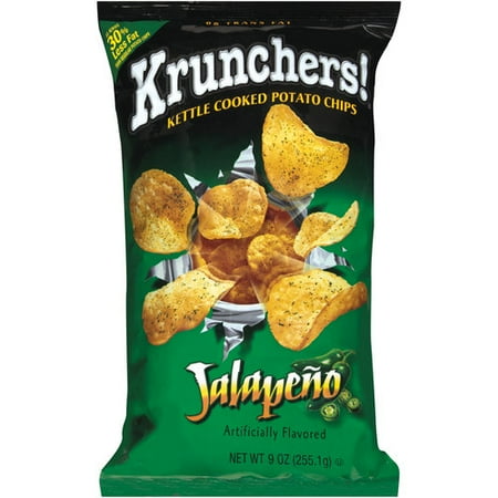 Krunchers! Kettle Cooked Jalapeno Potato Chips, 9.625 oz