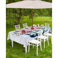 thumbnail image 4 of Spring Floral Outdoor Tablecloth - 60x102 Inch Rectangle Dining Table Cover, Blue Checkered Summer Botanical Watercolor Waterproof Outdoor Table Cloth with Umbrella Hole & Zipper for Patio, 4 of 6