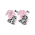 thumbnail image 2 of Cjfdfy Newborn Baby Girl Western Rodeo Outfit My First Rodeo Outfit Girl Romper Letter Bull Head Long Sleeve Romper Tassel Flare Pants And Bow Headband 3 Piece Fall Set, 2 of 9