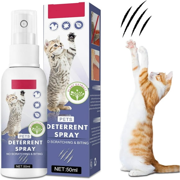HeeHom No Scratch Spray for Cats – Natural Anti Scratch Bitter Deterrent Spray 50ml, Safe Deterrent to Protect Furniture, Curtains & Plants Indoor/Outdoor