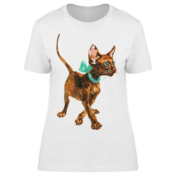 Watercolor Curious Kitten T-Shirt Women -Image by Shutterstock, Female x-Large