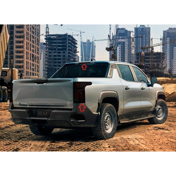 For The BlingLights Tinted Taillight Protection Film Covers for Chevrolet Silverado EV