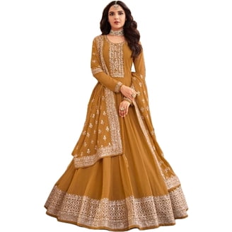 slim fit dress slacks Blue Color Ready to Wear Stylish Embroidery Work Anarkali Gown Suit's   designerharsha.com
