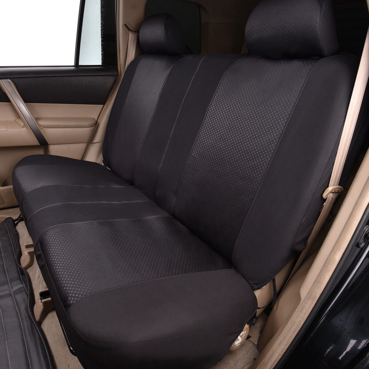 Flying Banner Universal Full Set Washable Car Seat Covers for Car Truck SUV Van Solid Black