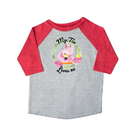 

Inktastic Baby Flamingo My Tio Loves Me with Flower Wreath Gift Toddler Boy or Toddler Girl T-Shirt